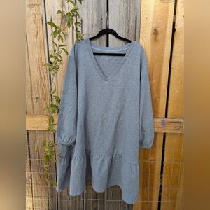ABLE Meredith Flounce Dress in Gray